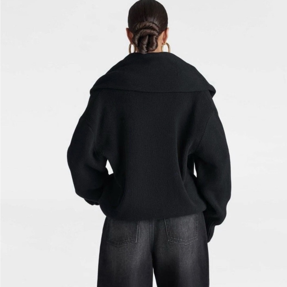 HARD TO FIND KBB by KAHLANA Women's 'The Peacoat Cardigan Sweater' Black XL, XXL - Picture 2 of 3